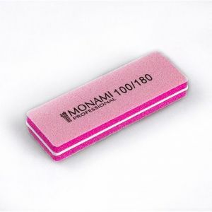 Баф прямоугольный мини (розовый) 100/180 MONAMI - NOGTISHOP