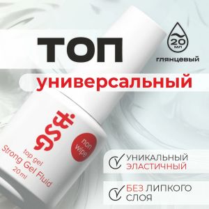 Strong Gel NON WIPE - топ БЕЗ ЛИПКОГО СЛОЯ, 20 мл - NOGTISHOP