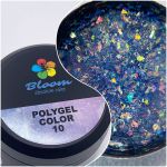 Poly Gel №10 Bloom полигель Прозрачный с хлопьями 12 мл