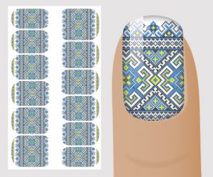 Слайдер для дизайна ногтей, "Этнические" №E102,  NOGTIKA - NOGTISHOP