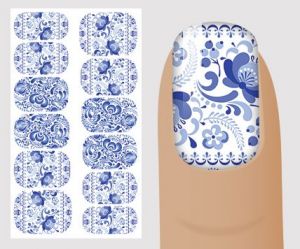Слайдер для дизайна ногтей, "Этнические" №E136,  NOGTIKA - NOGTISHOP