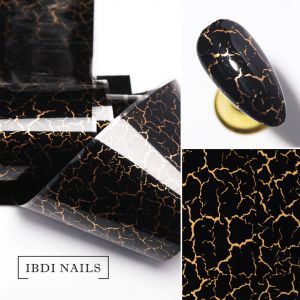 Фольга для дизайна ногтей Кракелюр (черный, золото)  - NOGTISHOP