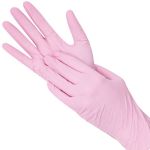 Перчатки нитриловые розовые, размер "M", 1 пара