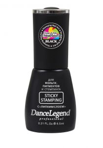 Лак для стемпинга "Danсe Legend" Sticky Stamping Black 6,5 мл - NOGTISHOP