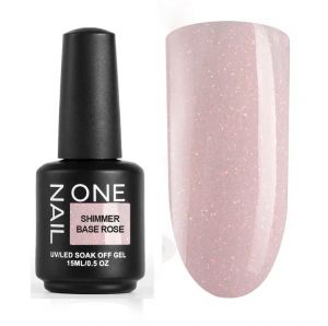 One Nail Shimmer Base Rose Камуфлирующая база, 15 мл. - NOGTISHOP