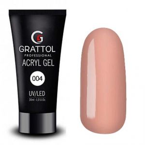  Grattol Acryl Gel 04 (камуфляж прозрачно-розовый), 30 мл.