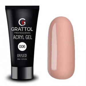  Grattol Acryl Gel 06 (камуфляж прозрачно-бежевый), 30 мл.