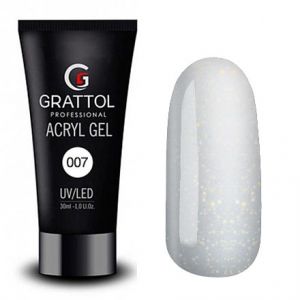 Grattol Acryl Gel 07 молочный с шиммером, 30 мл. - NOGTISHOP