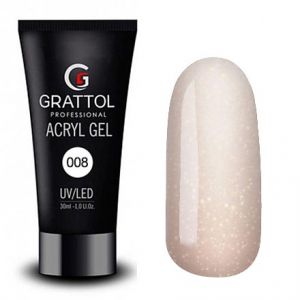 Grattol Acryl Gel 08 (камуфляж бежевый) шиммер, 30 мл. - NOGTISHOP