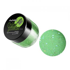 Цветная акриловая пудра с блёстками Green Glitter, 7,5гр.