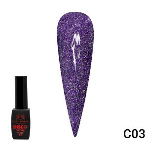 Гель-лак Disco Gel Polish C03 светоотражающий, 8 мл, Global Fashion - NOGTISHOP