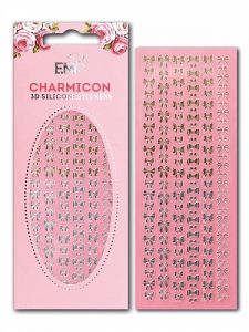 Charmicon 3D Silicone Stickers, шармикон «Бантики» золото/серебро, E.Mi - NOGTISHOP