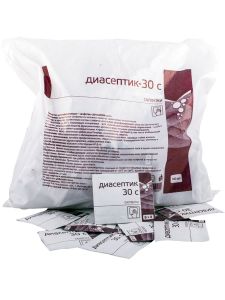 Антисептические салфетки Диасептик-30С, спанлейс, 120 шт.