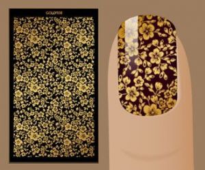 Слайдер для дизайна ногтей, Фольгированные, Золото №G108, NOGTIKA - NOGTISHOP