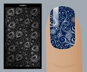 Слайдер для дизайна ногтей, Фольгированные, Серебро №S111, NOGTIKA - NOGTISHOP