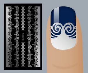 Слайдер для дизайна ногтей, Фольгированные, Серебро №S114, NOGTIKA - NOGTISHOP