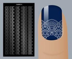 Слайдер для дизайна ногтей, Фольгированные, Серебро №S116, NOGTIKA - NOGTISHOP