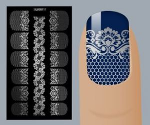 Слайдер для дизайна ногтей, Фольгированные, Серебро №S117, NOGTIKA - NOGTISHOP