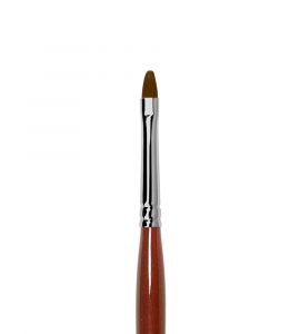 Кисть Roubloff коричневая синтетика, овальная №6, ручка фигурная бордовая   - NOGTISHOP