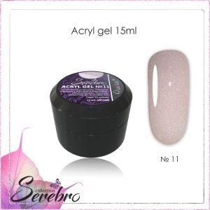 AcrylGel Акригель с шиммером Serebro №11 Молочно-Розовый, 15 мл   - NOGTISHOP