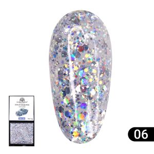 Гель-краска с глиттером №06, Solid Sequins color gel 5 гр - NOGTISHOP