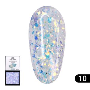 Гель-краска с глиттером №10, Solid Sequins color gel 5 гр - NOGTISHOP