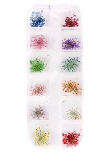Декор для ногтей, сухоцветы, набор 12 цветов - NOGTISHOP