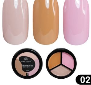 Solid color gel - 3, French 02, гель-краска повышенной плотности 15 гр, Global Fashion - NOGTISHOP