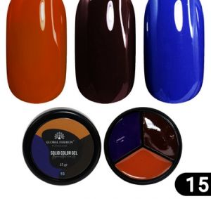 Solid color gel - 3, Tango 15, гель-краска повышенной плотности 15 гр, Global Fashion - NOGTISHOP