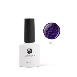 Цветной гель-лак ADRICOCO №016 мерцающий фиолетовый, 8 мл. - NOGTISHOP