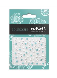 Наклейки для дизайна ногтей 3D (цветы и листики) Runail.