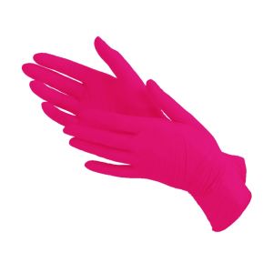 Перчатки нитриловые 50 пар/100 шт, фуксия (розовые), размер "M", 3,5 гр. - NOGTISHOP