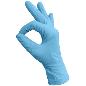 Перчатки нитриловые 50 пар/100 шт, голубые, размер "L", MediOk - NOGTISHOP