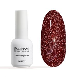 Base Аurora Red светоотражающая база Monami 8 г - NOGTISHOP