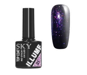 Top Coat SKY ILLUME №01 (розово-фиолетовое мерцание) 10 мл - NOGTISHOP