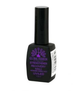 Strengthener Recovery Nails Global Fashion 12 мл, лечебная база для восстановления ногтевой пластины - NOGTISHOP