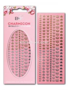 Charmicon 3D Silicone Stickers, шармикон «Короны» золото/серебро, E.Mi - NOGTISHOP