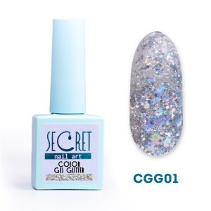 Гель-лак с глиттером Secret color gel CGG01 - NOGTISHOP