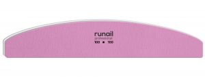 Пилка для ногтей Runail розовая полукруглая (100/100)   - NOGTISHOP