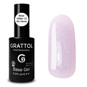 База Каучуковая для гель-лака Grattol Rubber Base Glitter №12, 9 мл. - NOGTISHOP