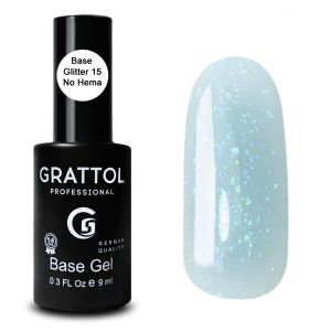 База Каучуковая для гель-лака Grattol Rubber Base Glitter №15, 9 мл.   - NOGTISHOP