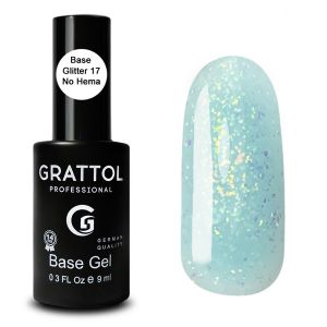 База Каучуковая для гель-лака Grattol Rubber Base Glitter №17, 9 мл.   - NOGTISHOP