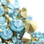 Стразы SWAROVSKI Aquamarine, микс размеров в пакете, Crystalland,144шт.