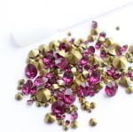 Стразы SWAROVSKI  Fuchsia, микс размеров в пакете, Crystalland, 144шт. 