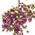 Стразы SWAROVSKI  Fuchsia, микс размеров в пакете, Crystalland, 144шт. 