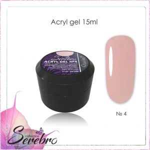 AcrylGel Акригель Serebro №4 Натуральный, 15 мл   - NOGTISHOP