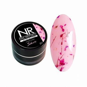 База камуфлирующая SAKURA с сухоцветами №201, Nail Republic, 5 мл - NOGTISHOP