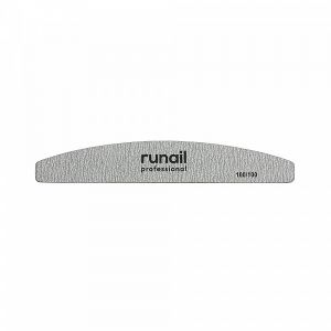 Пилка для ногтей Runail, серая полукруглая (100/100), премиум качество - NOGTISHOP
