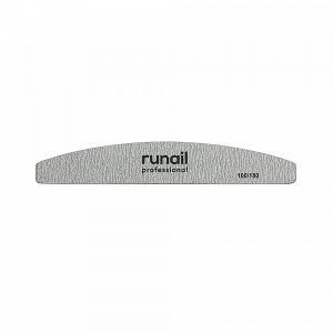 Пилка для ногтей Runail, серая полукруглая (100/180), премиум качество - NOGTISHOP