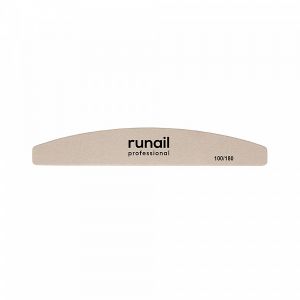 Пилка для ногтей Runail, Бежевая полукруглая (100/180), премиум качество - NOGTISHOP